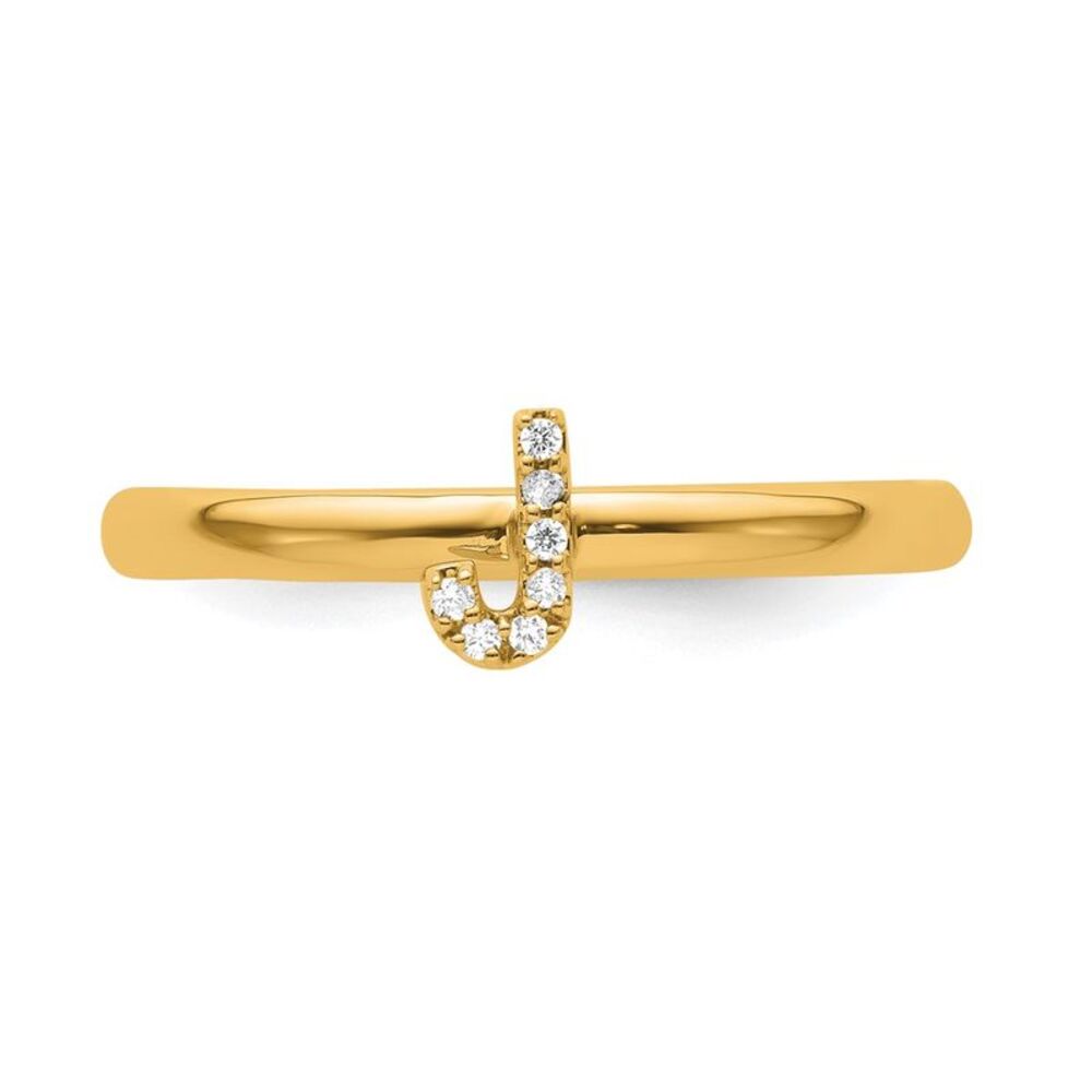 Kazi Luxury 14k Yellow Gold Stackable Diamond Ini… - image 4